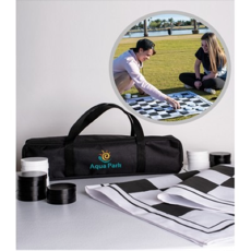 a backyard chess set