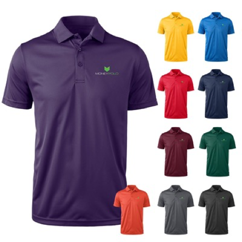 a collection of branded polo shirts in different colors